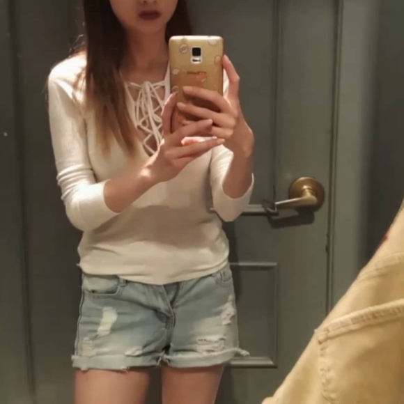 Distressed Denim Shorts - Picture 2 of 2